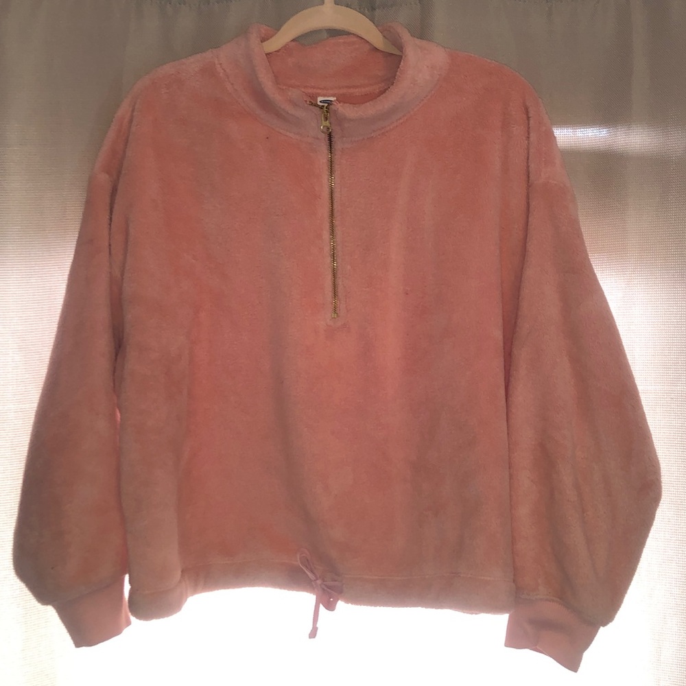 Old Navy Plush [Bunny Fur] Celestial Pink Half Zip Pullover Sweatshirt